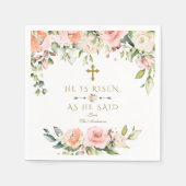Pink Blush Cream Blume Er ist Gold Oster Rised Serviette (Vorderseite)