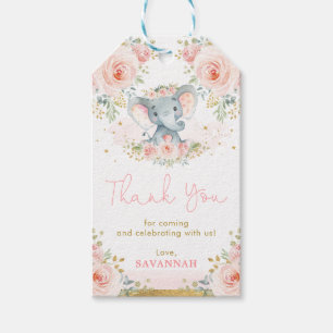 Pink Blush Elephant Girl Baby Duwer Favoriten Geschenkanhänger