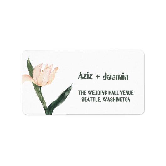 Pink blush floral adressaufkleber (Vorne)