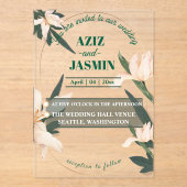 Pink blush floral Circle Acryleinladungen (Vorderseite)