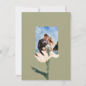 Pink blush floral Circle RSVP Card Einladung (Rückseite)