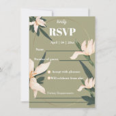 Pink blush floral Circle RSVP Card Einladung (Vorderseite)