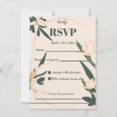 Pink blush floral Circle RSVP Card Einladung (Vorderseite)