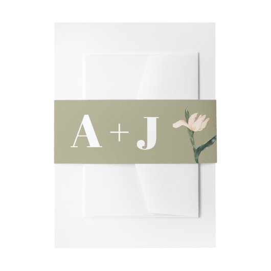 Pink blush floral Circle save the date card Einladungsbanderole (Vorderseite Beispiel)