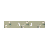 Pink blush floral Circle save the date card Einladungsbanderole (Flach)