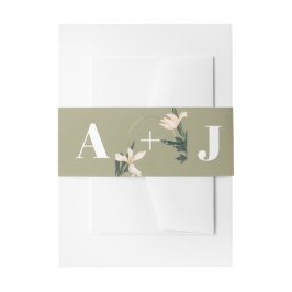 Pink blush floral Circle save the date card Einladungsbanderole