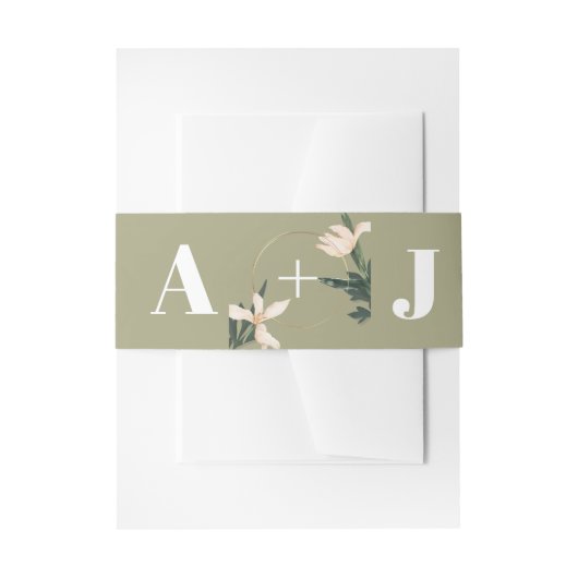 Pink blush floral Circle save the date card Einladungsbanderole (Vorderseite Beispiel)