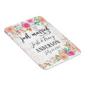Pink Blush Floral Custom nur verheiratet Magnet (Rechte Seite)