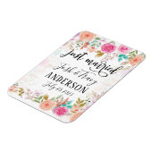 Pink Blush Floral Custom nur verheiratet Magnet (Linke Seite)