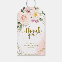 Pink Blush Floral Gold Geometric Gefallen Vielen D Geschenkanhänger