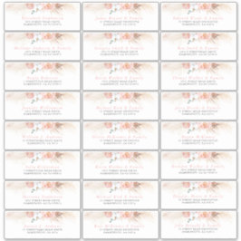 Pink Blush Floral Individuelle Gästebelchen Aufkleber
