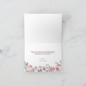 Pink Blush Floral Kleine Pumpkin Baby Dusche Dankeskarte (Innenseite)