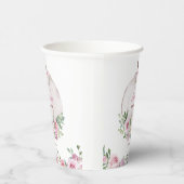 Pink Blush Floral Kleine Pumpkin Baby Dusche Pappbecher (Rechts)