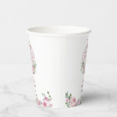 Pink Blush Floral Kleine Pumpkin Baby Dusche Pappbecher (Rechts)