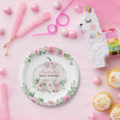 Pink Blush Floral Kleine Pumpkin Baby Dusche Pappteller (Party)