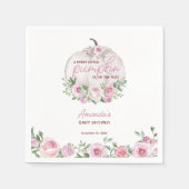 Pink Blush Floral Kleine Pumpkin Baby Dusche Serviette (Vorderseite)