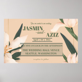 Pink blush floral  poster