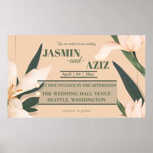 Pink blush floral  poster (Vorne)