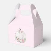 Pink Blush Floral Pumpkin Baby Dusche Danke Geschenkschachtel (Rückseite)