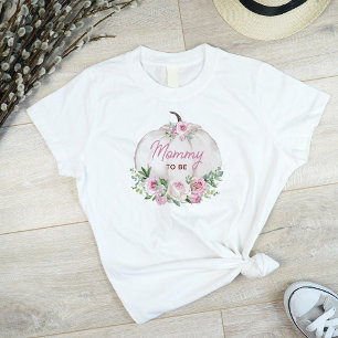 Pink Blush Floral Pumpkin Mommy zu sein T-Shirt