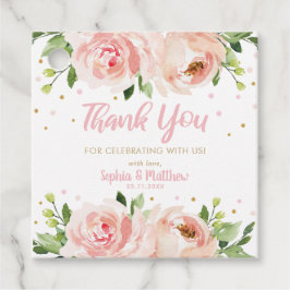 Pink Blush Floral Rose Kinderdusche Vielen Dank Geschenkanhänger