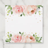 Pink Blush Floral Rose Kinderdusche Vielen Dank Geschenkanhänger (Rückseite)