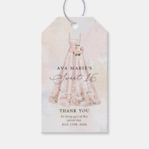 Pink Blush Floral Sweet 16. Vielen Dank Geschenkanhänger
