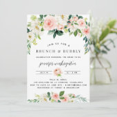 Pink Blush Florals Boho Brautparty Einladung (Stehend Vorderseite)