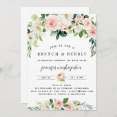 Pink Blush Florals Boho Brautparty Einladung (Vorne/Hinten)