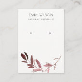 PINK BLUSH FOLIAGE WATERCOLOR EARRING DISPLAY LOGO VISITENKARTE (Vorderseite)