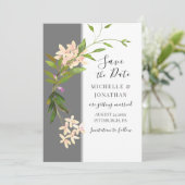 Pink Blush Garden Blume Grüne Inspiration Save The Date (Stehend Vorderseite)