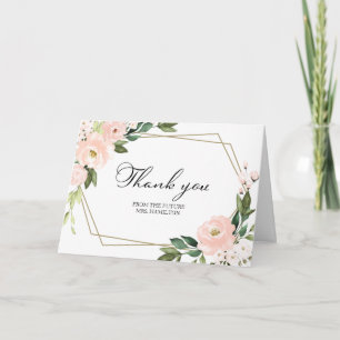 Pink Blush Geometric Brautparty Vielen Dank Karte