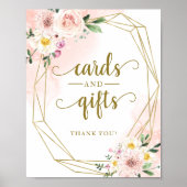 Pink Blush Geometric Cards und Geschenkzeichen Poster (Vorne)
