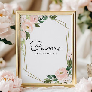 Pink Blush Geometric Favorites Zeichen Poster