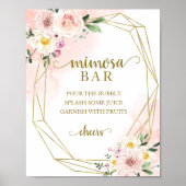 Pink Blush Geometric Mimosa Bar Sign Poster (Vorne)