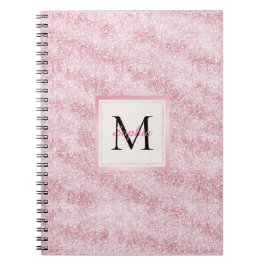 Pink Blush Glitter Monogram Notizblock