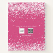 Pink blush glitter name script journal girl notizblock (Rückseite)
