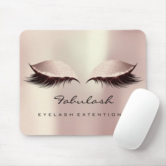 Pink Blush Glitzer Name Beauty Lashes Makeup Mousepad (Mit Mouse)