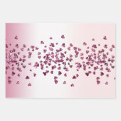 Pink Blush Glitzer Palm Trees Ombre Geschenkpapier Set (Vorderseite 3)