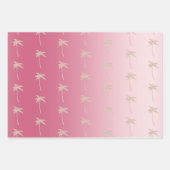 Pink Blush Glitzer Palm Trees Ombre Geschenkpapier Set (Vorderseite 2)