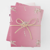 Pink Blush Glitzer Palm Trees Ombre Geschenkpapier Set (Beispiel)