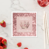Pink Blush Glitzer Tiara Crown Quinceñera Serviette (Beispiel)