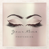 Pink Blush Glitzern Makeup Artist Lashes Glasuntersetzer (Vorderseite)