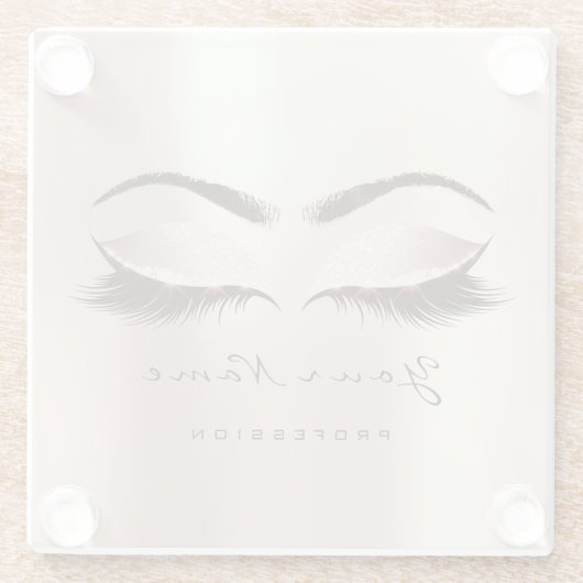 Pink Blush Glitzern Makeup Artist Lashes Glasuntersetzer (Rückseite)