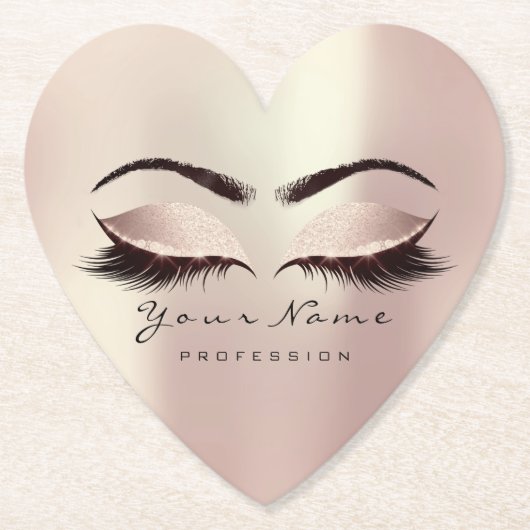 Pink Blush Glitzern Makeup Artist Lashes Untersetzer (Vorderseite)