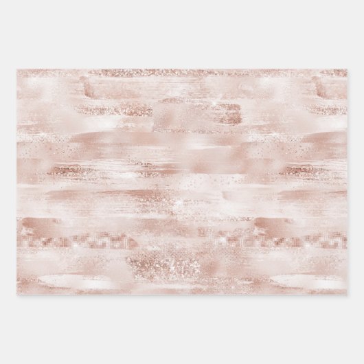 Pink Blush Glitzy Glitzer Geschenkpapier Set (Vorderseite 3)