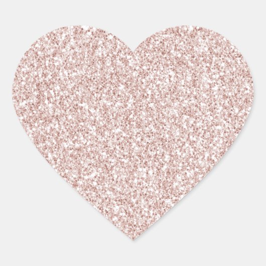 Pink Blush Glitzy Glitzer Herz-Aufkleber (Vorderseite)