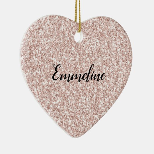 Pink Blush Glitzy Glitzer Keramik Ornament (Rechts)