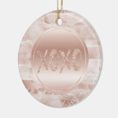 Pink Blush Glitzy Glitzer Sparkle XOXO Keramik Ornament (Links)