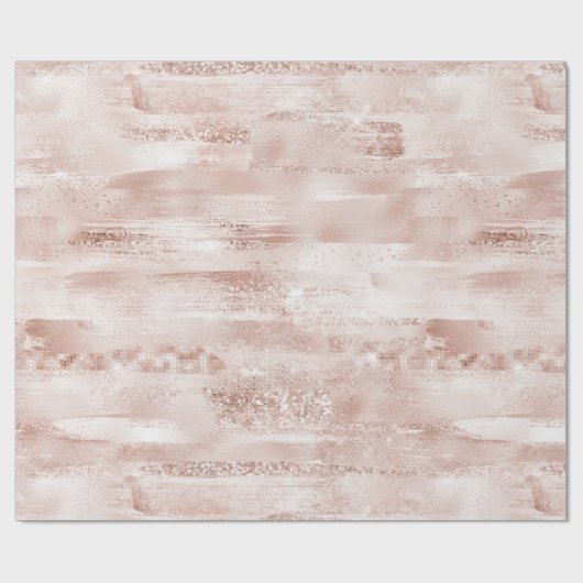 Pink Blush Glitzy Glitzer Sparkline Geschenkpapier (Flach)